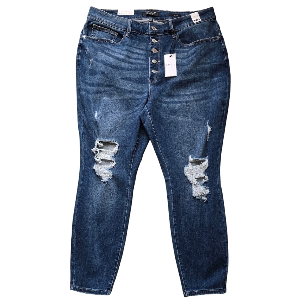 🔥NWT Judy Blue Madelyn High Rise Button Fly Skinny, Size 22W - Picture 6 of 12